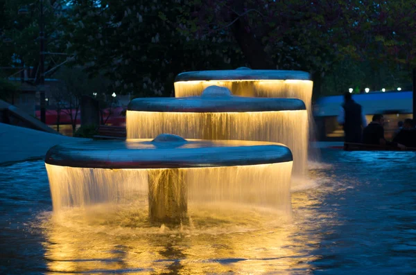 Illuminated water cascades — Stock Photo, Image