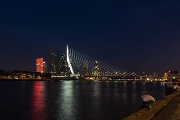 Rotterdam Juni 2019 Erasmusbrug Een Gecombineerde Kabelbrug Basculebrug Bouw Begon — Stockfoto
