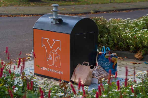 Oldenzaal Κατω Χωρεσ Νοεμβριου 2019 Δημόσιος Κάδος Απορριμμάτων Για Ανακύκλωση — Φωτογραφία Αρχείου