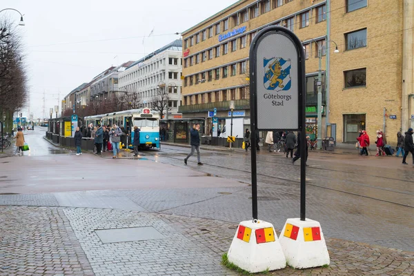 Goteborg Schweden Dezember 2019 Hinweisschild Mit Göteborg Zentrum Der Zweitgrößten — Stockfoto