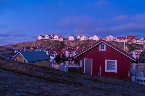 Maisons Colorées Dans Village Suédois Smogen Est Une Des Villes — Photo