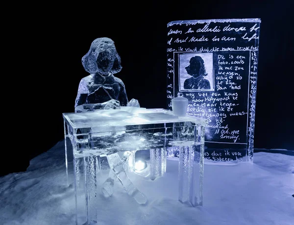 Zwolle Netherlands January 2020 Ice Sculptures Annual Ice Sculptures Festival — Stock Photo, Image