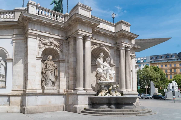 Albrechtsbrunnen Jest Fontanną Niższym Poziomie Muzeum Albertina Fontanna Została Nazwana — Zdjęcie stockowe