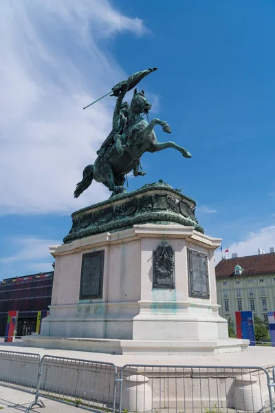 Erzherzog Arcyksiążę Karl Posąg Jeździecki Heldenplatz Wiedniu Austria — Zdjęcie stockowe