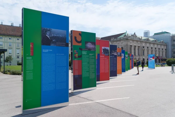 Vienna Austria July 2020 Artistic Installation Heldenplatz Hero Place Exhibition — Stock Photo, Image