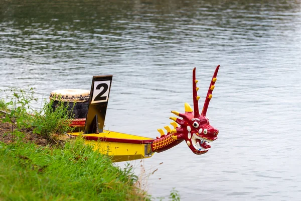 Bunten Drachenkopf Auf Einem Drachenboot Ein Drachenboot Ist Ein Von — Stockfoto