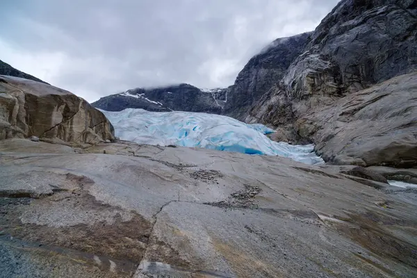 Pie Del Glaciar Nigardsbreen Jostedal Norway Fotos de stock