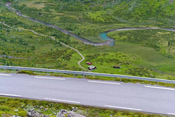 Beautiful View Oscarshaug Viewpoint National Scenic Route R55 Sognefjellet Area — Stock Photo, Image