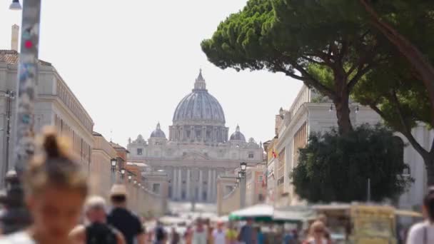 Basilica Papale di San Pietro in Vaticano, Basilica di San Pietro. Basilica Cattedrale nel centro di Roma. — Video Stock