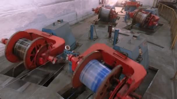 Modern cable manufacturing plant, cable production on a conveyor line — Stock Video