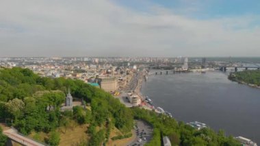 Kiev havadan. Havadan kiev seti. Kiev üzerinde uçuş. Kiev merkez havadan