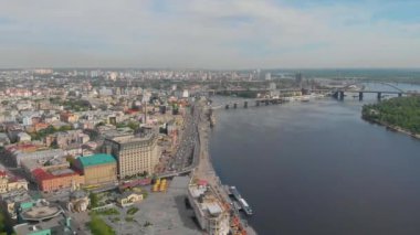 Kiev havadan. Havadan kiev seti. Kiev üzerinde uçuş. Kiev merkez havadan