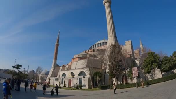 1.清真寺。索菲亚海格的清真寺。Hagia Sophia，土耳其伊斯坦布尔 — 图库视频影像