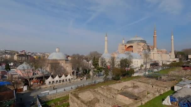 Aziz Sophie Katedrali. Osmanlı İmparatorluğu 'nun mimarisi. Ayasofya Camii — Stok video