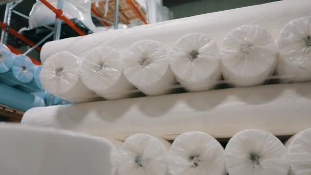 紧凑型涤纶卷筒,非织造布,密闭型,合成非织造布 — 图库视频影像
