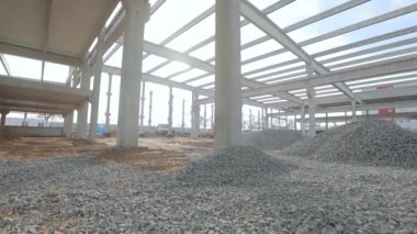 Boş inşaat alanı. Modern inşaat alanı. Modern bina