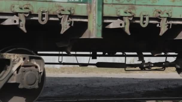 Freight wagon close-up. Old iron wagon close-up — Stock Video