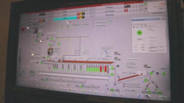 Modern bir makinenin kontrol paneli. CNC makine monitörü ekranı. Modern CNC panel makinesi. Modern cnc makinesi