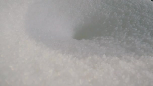 The polypropylene granules fall into the funnel. Polypropylene granules. Polypropylene granules close-up. Nonwoven Fabric Factory — Video