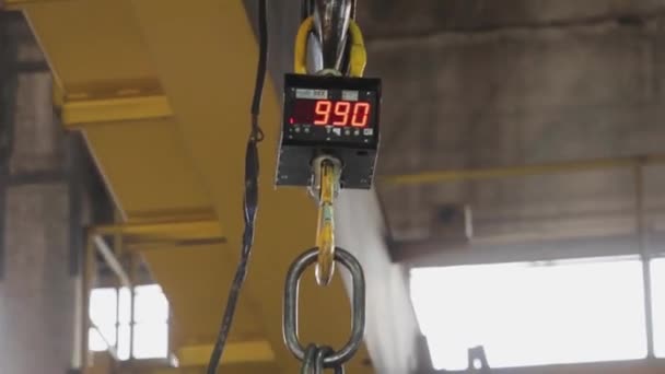 Industrial scales close-up, scales for weighing large objects, factory scales — Stock Video