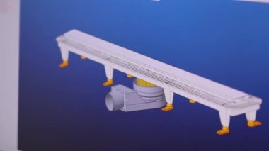 3D modellik. Duş giderlerinin 3 boyutlu modellemesi. Duş için bir drenaj gözümde canlanıyor. Duş merdiveni 3 boyutlu.