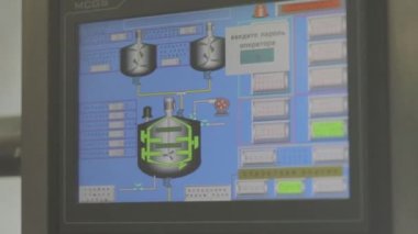 Modern bir makinenin kontrol paneli. CNC makine monitörü ekranı. Modern CNC panel makinesi. Modern cnc makinesi