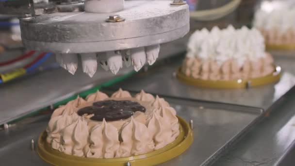 현대 아이스크림 공장. 아이스 크림 생산을 위한 자동 컨베이어. 아이스크림 공장. 아이스크림을 만드는 과정 — 비디오