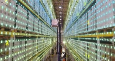 Modern deponun gelecekteki konsepti. Modern bir deponun görüntüsü. Yapay zekanın görüntülenmesi