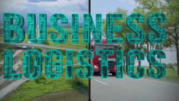 Logistik untuk bisnis. Transportasi barang. informasi logistik bisnis — Stok Video