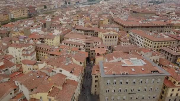 Het algemene plan voor Florence. Kathedraal van Santa Maria Del Fiore en het Palazzo Vecchio over het algemene plan van de stad Florence — Stockvideo