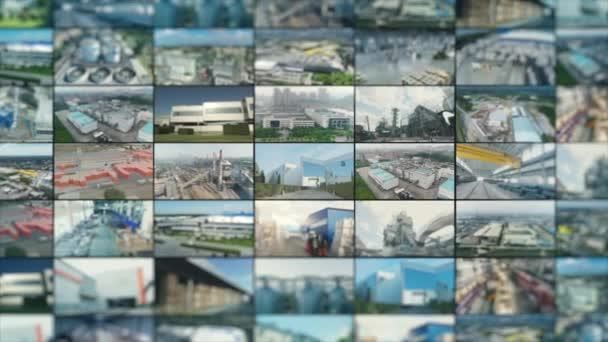 Σύγχρονη Κεραία Άποψη Εργοστάσιο Εκτείνεται Πάνω Από Ένα Σύγχρονο Εργοστάσιο — Αρχείο Βίντεο