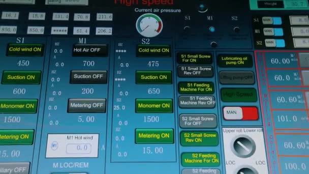 Centrala Nowoczesnej Maszyny Ekran Monitora Maszyny Cnc Nowoczesna Maszyna Paneli — Wideo stockowe