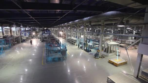 Geautomatiseerde Fabriek Met Zelfbeheerde Robots Robots Een Geautomatiseerde Fabriek Visualisatie — Stockvideo