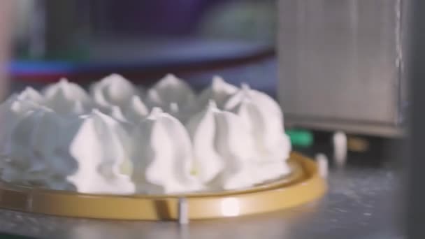 Torta Szállítószalagon Tortagyártás Sütemények Előállítása Egy Modern Gyárban Sütemények Automatikus — Stock videók