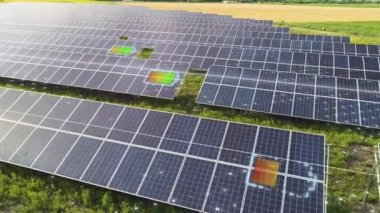 Modern solar farm. The concept of a modern solar farm. Display Visualization of modern technologies in a solar power plant.