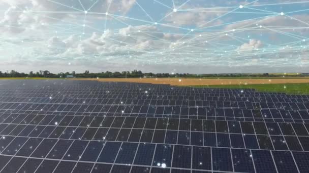 Сучасна Сонячна Ферма Концепція Сучасної Сонячної Ферми Візуалізація Сучасних Технологій — стокове відео
