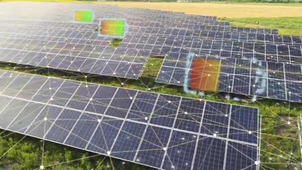 Сучасна Сонячна Ферма Концепція Сучасної Сонячної Ферми Візуалізація Сучасних Технологій — стокове відео