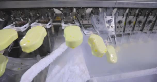 Freezing Ice Cream Factory Automatic Production Ice Cream Ice Cream — Stock video