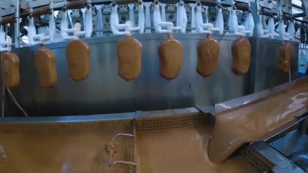 Freezing Ice Cream Factory Automatic Production Ice Cream Ice Cream — Vídeo de Stock