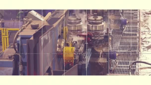 Industrial Footage Multiwindow Video Industrial Video Collage Several Industrial Videos — Vídeo de stock