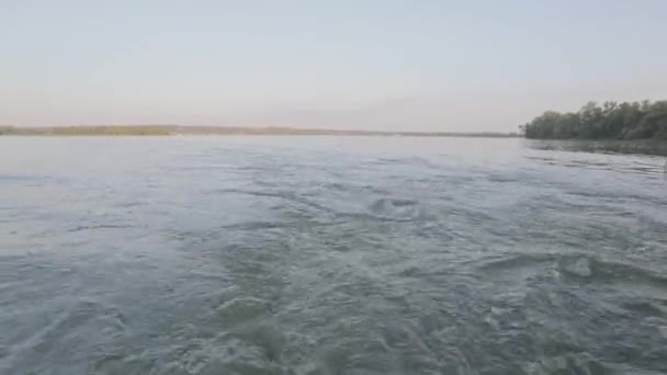 Barca Petrecere Apus Barcă Plăcută Pentru Petreceri Barca Petrecere Plutește — Videoclip de stoc