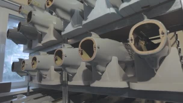 Production Drones Factory Uav Blanks Shelves Production Military Uavs — Vídeo de Stock