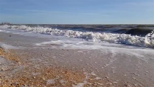 Waves Sandy Sea Beach Slowmotion Wave Sea Coast — Vídeo de Stock