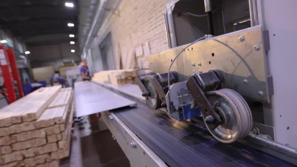 Furniture Manufacture Conveyor Furniture Factory People Work Pavement — Stockvideo