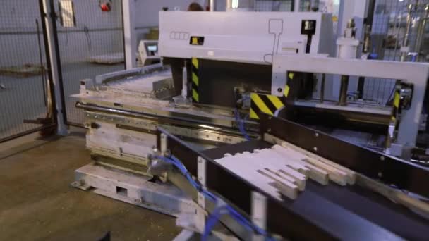 Furniture Production Furniture Production Process Work Modern Machines Factory — Stockvideo