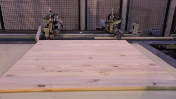 Process Furniture Production Production Process Furniture Panels Mechanism Close — Wideo stockowe