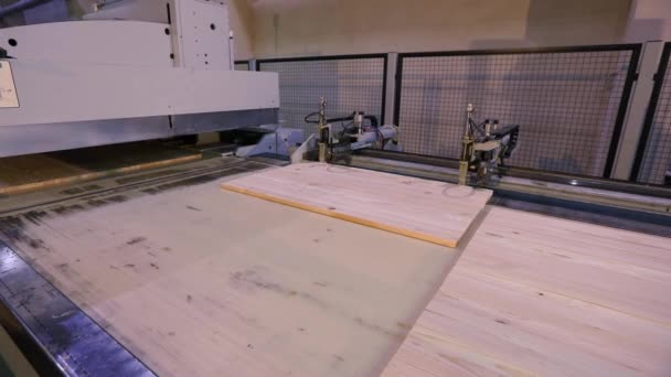 Process Furniture Production Production Process Furniture Panels Mechanism Close — Stok Video
