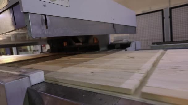 Process Furniture Production Production Process Furniture Panels Mechanism Close — Stockvideo