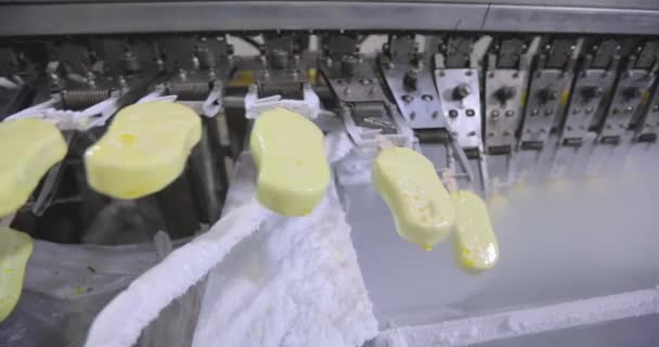Freezing Ice Cream Factory Automatic Production Ice Cream Ice Cream — Stockvideo