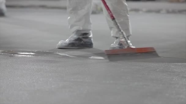 Creating Self Leveling Floor Parking Lot Creation Self Leveling Floors — Vídeos de Stock